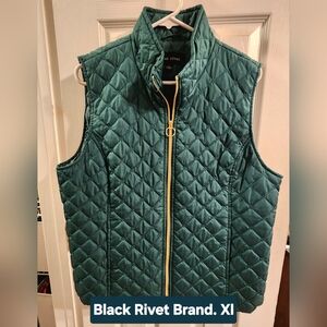 Black Rivet Brand GREEN Quilted Vest